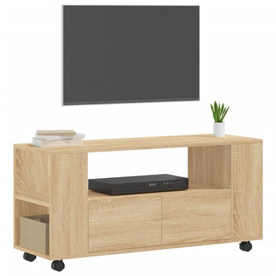 vidaXL Szafka pod TV, dąb sonoma, 102x34,5x43, materiał drewnopochodny