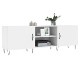 vidaXL Szafka pod TV, biała, 150x30x50 cm, materiał drewnopochodny wariant 8
