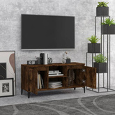 vidaXL Szafka pod TV, metalowe nóżki, przydymiony dąb, 103,5x35x50 cm