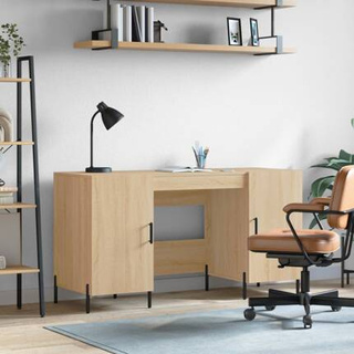 vidaXL Biurko, dąb sonoma, 140x50x75 cm, materiał drewnopochodny wariant 9