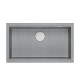 LOGAN 110 GraniteQ zlewozmywak silver stone 76x44x23,5 cm 1-komorowy wpuszczany z syfonem manualnym stal szlachetna