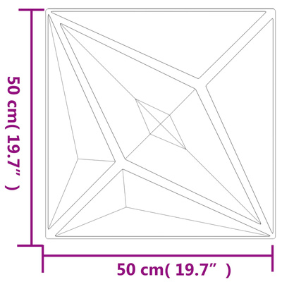 Panele ścienne 48 szt. 50 x 50 cm Czarna gwiazda Pianka XPS