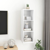 vidaXL Wisząca szafka pod TV, biała, 37x37x107 cm
