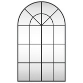 Lustro ścienne, czarne, 60x100 cm, zakończone łukiem, żelazo