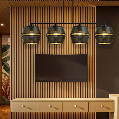 Lampa wisząca  MALIA 4 BLACK/GOLD