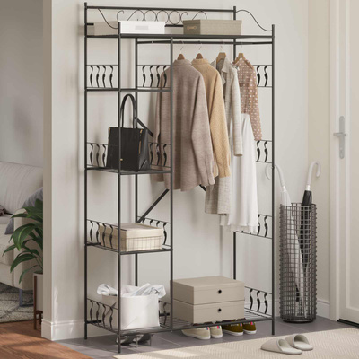 Otwy garderoba Czarny 101 x 43 x 188 cm Stal