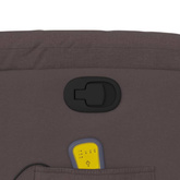 vidaXL Podnoszony fotel masujący, rozkładany, ciemnobrązowy, tkanina