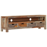 vidaXL Szafka pod TV z litego drewna sheesham, 130 x 30 x 40 cm