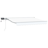 Ręczny ramowy zewnętrzny markizowy z LED Biały 3 x 2 m