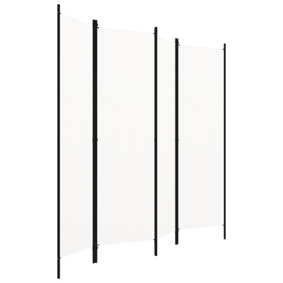 Parawan 4-panelowy, biały, 200 x 180 cm