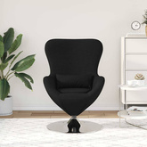 Fotel jajo Czarny 63 x 73 x 90 cm tkanina