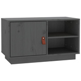 vidaXL Szafka pod TV, szara, 70x34x40 cm, lite drewno sosnowe