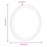 vidaXL Lustro łazienkowe z LED, okrągłe, 60 cm