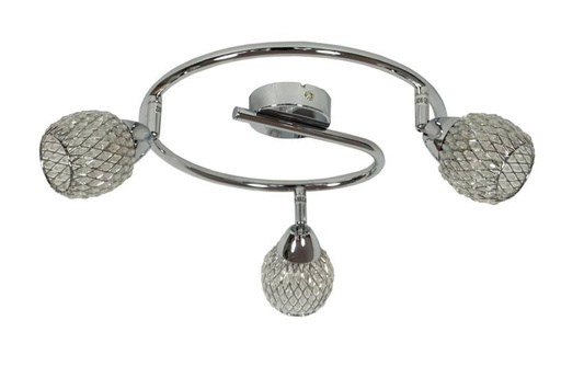 Lampa sufitowa Clear spot regulowana 3-punktowa do salonu ze szklanymi kloszami