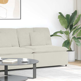 Modułowy moduł centralny sofy z poduszkami kremowy 100 cm