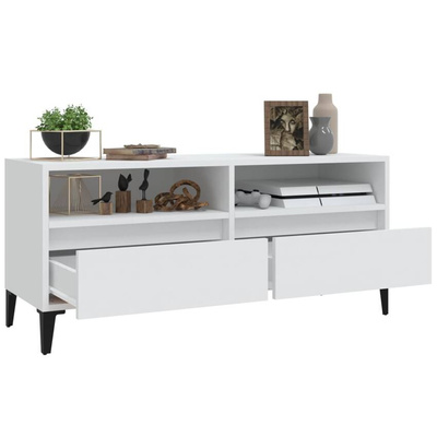 vidaXL Szafka pod TV, biała, 100x34,5x44,5 cm, materiał drewnopochodny wariant 4