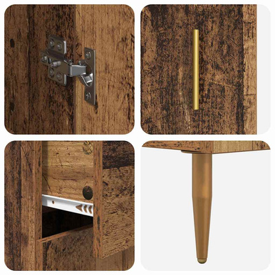 Highboard 2 szt. Stare drewno 69,5 x 34 x 180 cm