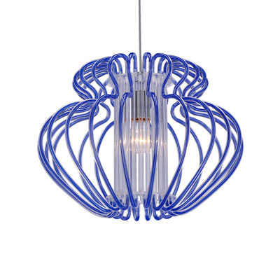 Lampa wisząca Imperia niebieska pojedyncza do jadalni nad stół E27