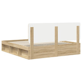 Ramka łóżka dąb Sonoma 200 x 200 cm Lite drewno sosnowe