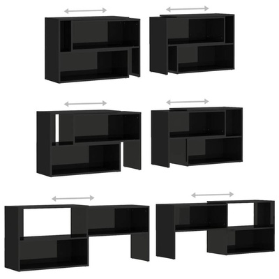 vidaXL Szafka pod TV, czarna, wysoki połysk, 149x30x52 cm