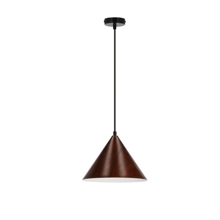 Dunca Lampa Wisząca 25 Czarny 1X40 E27 Klosz Ciemny Orzechowy