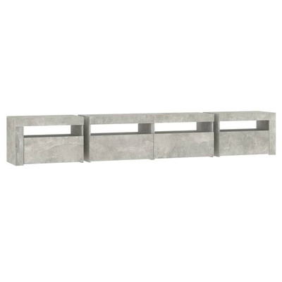 vidaXL Szafka pod TV z oświetleniem LED, szarość betonu, 240x35x40 cm