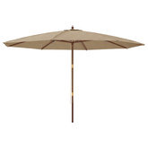 Parasol ogrodowy na drewnianym słupku, taupe, 400x273 cm