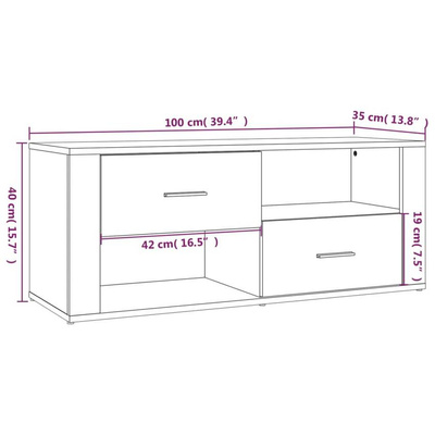 vidaXL Szafka pod TV, szarość betonu, 100x35x40 cm