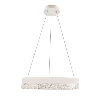 Lampa wisząca FROZI w stylu glamour – biały klosz z kryształkami – eleganckie i nowoczesne oświetlenie salonu LED