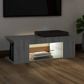 vidaXL Szafka pod TV z oświetleniem LED, szary dąb sonoma, 90x39x30 cm