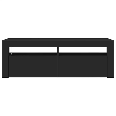 Szafka pod TV z oświetleniem LED, czarna, 120x35x40 cm