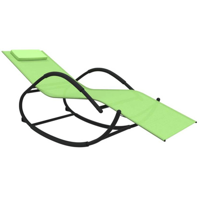vidaXL Bujane leżaki, 2 szt., zielone, stal i tkanina textilene