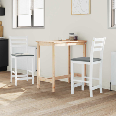 Krzesła jadalne 2 szt. Drewno Gumowe Biały 40 x 47,5 x 99,5 cm