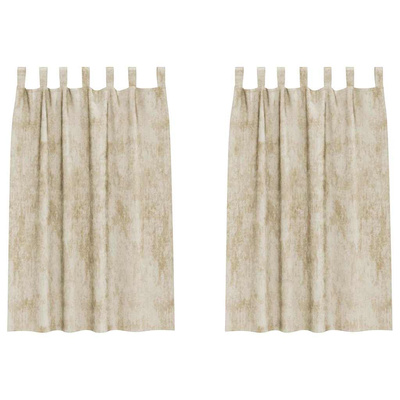 Zasłony z weluru z zasłonami 2 pcs Kremowy 175 x 140 cm Aksamit