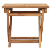 vidaXL Leżak ze stolikiem, lite drewno tekowe