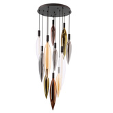 Lampa wisząca Nordic szklane tuby kolorowe do salonu