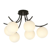 Lampa sufitowa BOSTON 6 BLACK/OPAL