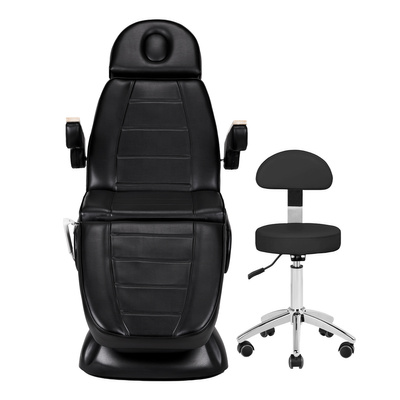 Fotel kosmetyczny elektryczny SILLON Lux 273b + taboret 304 czarny 148298
