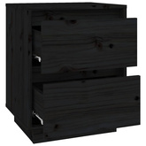 Szafki nocne, 2 szt., czarne, 40x35x50 cm, lite drewno sosnowe