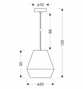 Lampa wisząca Etnos z kloszem pojedyncza metalowa z tkaniny do salonu