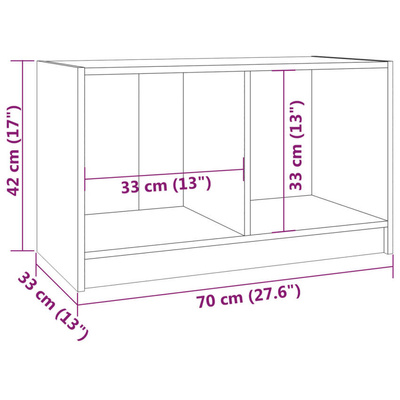 vidaXL Szafka pod TV, 70x33x42 cm, lite drewno sosnowe