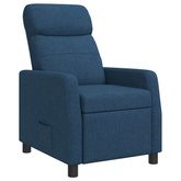Fotel recliner niebieski tkanina
