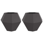 Donica 2 pcs Czarny 100 x 100 x 80 cm Stal