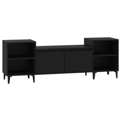 vidaXL Szafka pod TV, czarna, 160x35x55 cm, materiał drewnopochodny