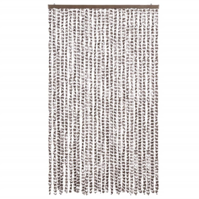 Zasłona przeciwko owadom, taupe i biel, 118x220 cm, szenil