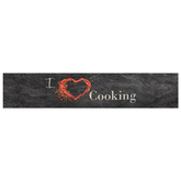 vidaXL Dywanik kuchenny, wzór z napisem Cooking, czarny, 60x300 cm