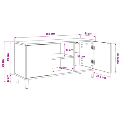 Szafka pod telewizor HANAU 102 x 33 x 50 cm Sonoma