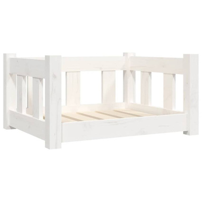 vidaXL Legowisko dla psa, białe, 55,5x45,5x28 cm, lite drewno sosnowe