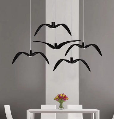 LAMPA WISZĄCA MEWA CZARNA 38cm ADANI AD194