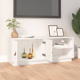 vidaXL Szafka pod TV, biała, 105x34x40 cm, lite drewno sosnowe
